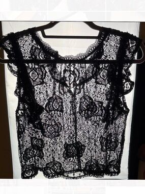 ZARA Full Lace back button Top